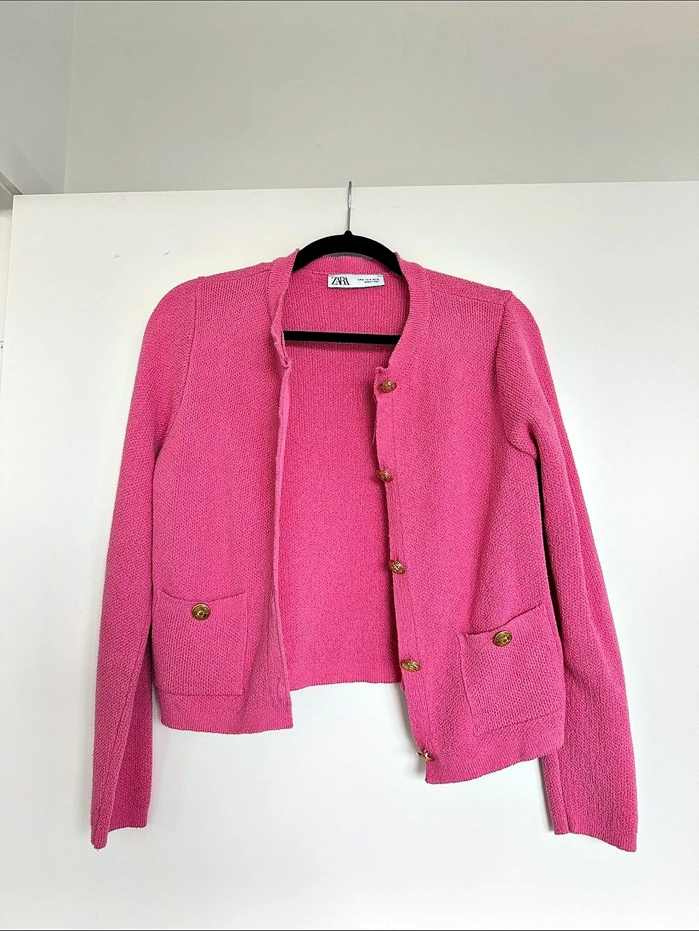 Zara Pink Cropped Cardigan Like New